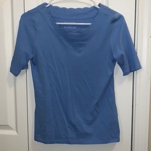 Talbots Scalloped Neck Line Dress Top